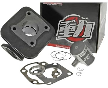 Zylinderkit Naraku 50ccm für SYM liegend T5C | Grauguss-Zylinderkit mit Dichtsatz; kompatibel mit SYM Jet 4 R 50 2T JD05W, SYM Jet 50 BasiX 50 BL05W; Kopf weiterverwenden