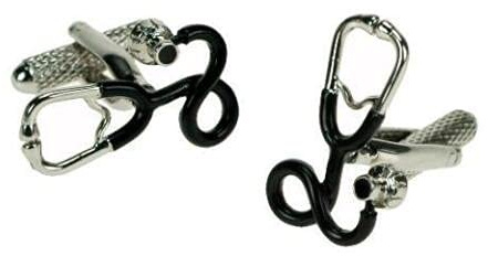 Onyx-Art Stethoscope / doctors cufflinks cuff links