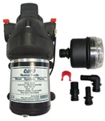 Nuova Rade 1.8 bar 12 V water pump 8 l/min 210 x 110 x 120 (L x W x H).