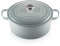 Le Creuset Horno holandés redondo de hierro fundido esmaltado con tapa, 9 cuartos de galón, sal marina