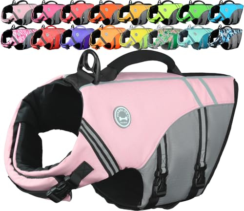 VIVAGLORY Hunde Schwimmweste Sports Style Hundeschwimmweste, S, Hellrosa | Hundeweste Schwimmen Rettungswesten Schwimmwesten zum Schwimmen, Sportstil & Atmungsaktiv for Hunde