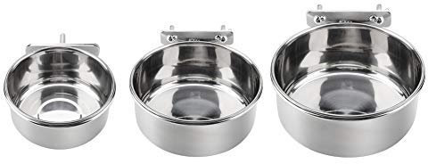 Sheens Parrot Cage, Feeding Bird Cage Parrot Food Parakeet Water Feeding Watering Drink Hanging Cup Hanger Bowl Flat Stainless Steel Dishes Coop Cups with Metal Hook