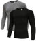 Holure Mens 2 Pack Base Layers Tops, Long Sleeve Gym Running Workout T Shirts for Men Black/Grey02-M
