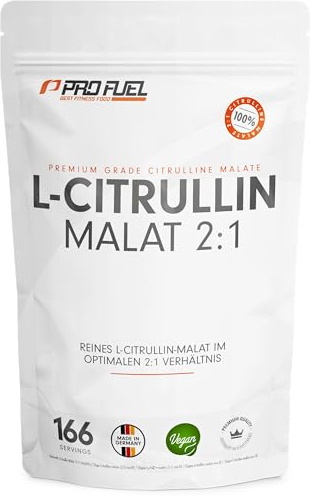 L-Citrullin-Malat - 500g Pulver mit 3000 mg L-Citrullin-Malat 2:1 pro Portion - Vorratspack für 166 Anwendungen - ohne Zusatzstoffe - laborgeprüft mit Zertifikat