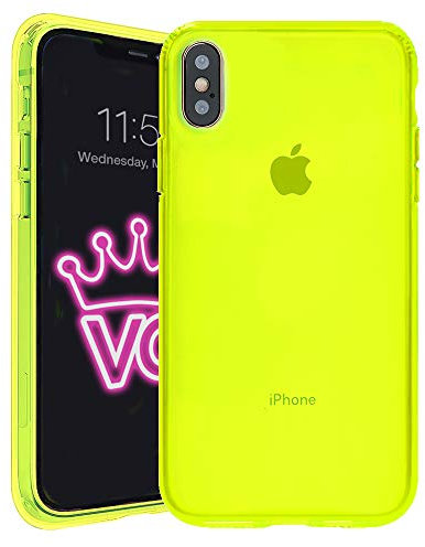 Velvet Caviar Compatible with iPhone X Case/iPhone Xs Case Neon Yellow - Cool Clear Protective Phone Cover for Women, Men