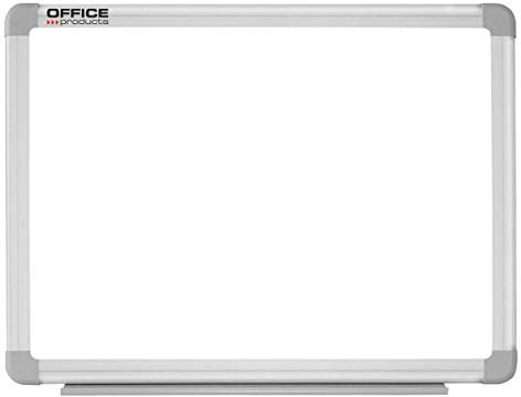 Office Products 20063311-14 Tableau blanc magnétique effaçable avec porte-stylo 60 x 45 cm Cadre en aluminium laqué