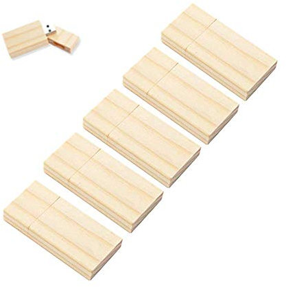 5 X 8GB USB2.0 Bulk Flash Drives, Anloter Wooden USB Flash Drive Thumb Drives Pack Maple Memory Stick for Date Storage High Speed 2.0 (8GB, 5Pack-Maple Wood)