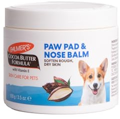 Palmer's for Pets Cocoa Butter Paw Pad and Nose Balm for Dogs, Fragrance Free Dog Skin Soother with Vitamin E for Dry Paws and Noses, Plant Based Formula, 3.5 Oz