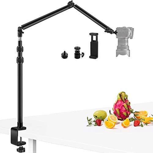Obeamiu Kamera Tischstativ mit flexiblem Arm, Kamera Tischhalterung Tischbefestigungsklemme Magic Arm Kamera für DSLR-Kamera/Fülllicht/Mikrofonen/für Streaming/Videokonferenzen/Studio