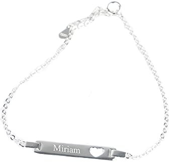 CALLE DEL REGALO Esclava plata corazón grabada