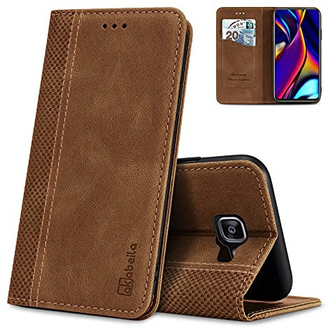 AKABEILA Hülle für Samsung Galaxy A5 2017 Handyhülle PU Leder Flip Case Ständer Brieftasche Schutzhülle Klapphülle Tasche Case mit [Kartenfach] [Standfunktion] [Magnetisch], Hellbraun