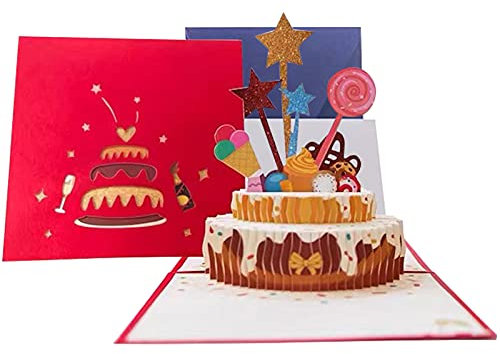 Pop-Up Geburtstagskarten, 3D Pop Up Karte Geburtstag mit Umschlag geburtstagskarte lustig, Grußkarte für Frauen, Männer, Verwandte, Freunde, Kinder, Familie, Kollegen,