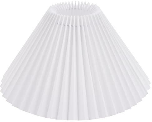 Lurrose Plissee Lampenschirm Ersatzschirm Stoff Lampenschirm E27 Lampe Stoffschirm Lampenabdeckung Schatten für Stehlampe Tischlampe Wandlampe Pendelleuchte Kronleuchter Nachttischlampe Weiß