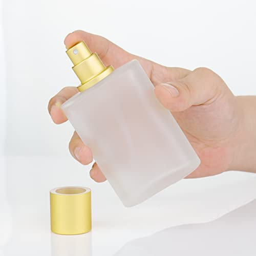 JJKMALL 100ml/3.38 Oz Empty Frosted Glass Spray Bottle Perfume Atomizer, Refillable Fine Mist Spray Empty Perfume Bottles Makeup 1pc Free Funnel Filler 1PC Free 3ml dropper 1pc free Storage Gift bag