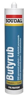Butyrub – Plastic Sealant for Low Motion Grouts – Soudal – 300 ml Cartridge White