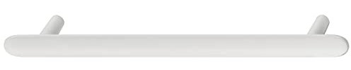Gedotec Möbelgriffe Vollmetall | 1 Stück - Falttüren-griffe Möbel - Weiß matt | Modell H2135 - Länge: 205 mm | Sockelgriff - modernes Design | Schrankgriff Schubladengriff Küchengriffe Türgriffe