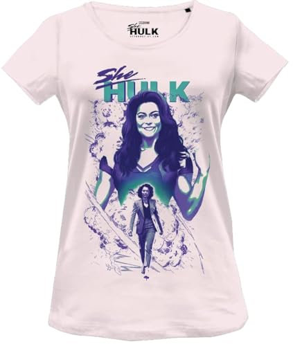 Marvel WOSHEHUTS001 T-Shirt, Rose Pale, M Femme