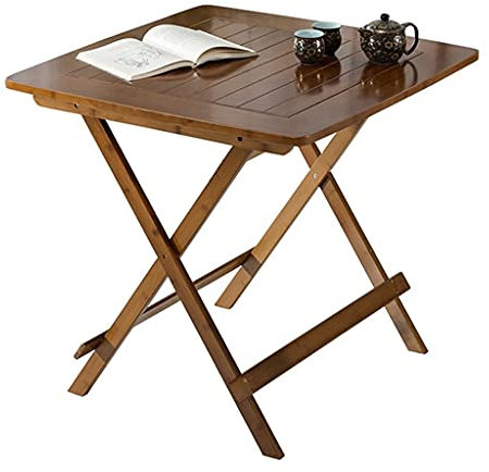 TAOZUYING Bambus-Klapptisch, quadratisch, Bambusholz, Outdoor-Klapptisch mit Vintage-Kirsch-Finish, ideal für Außen- und Innen-Hinterhof-Veranda (Color : Brown, Size : 60 * 60 * 75cm) Marriage