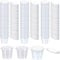 50 recipientes de plástico con tapa Reutilizable, 100 ml, a prueba de fugas, aptos para microondas, para salsas, especias, aperitivos, dibujo de diamantes