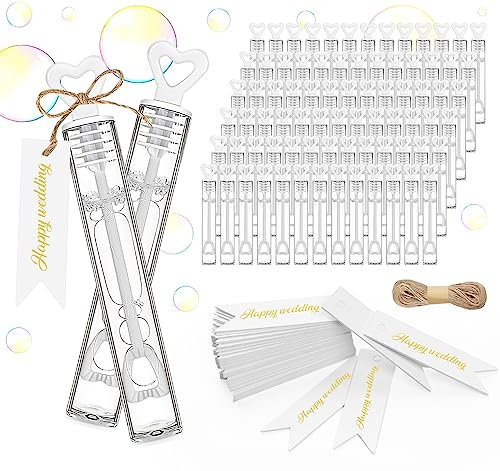 ABSOFINE 80 x Seifenblasen Hochzeit,Hochzeitsdeko White Taufe Hochzeit Seifenblasen Herz mit Geschenkanhänger & Hanfseil, Mini Seifenblasen für Hochzeit Tischdeko Sgeschenke Geburtstag Party