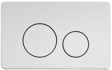 WC-Betätigungsplatte Balneo OXO 228x140 mm, Weiß | ABS; Dual-Flush 3/6 l; kompatibel mit Fix Frame Low; frontseitige Montage