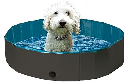Flamingo Piscine pour Chien - 160x30 cm - Antidérapant à l'interieur - avec Bouchon verrouillable - matériau très résistant