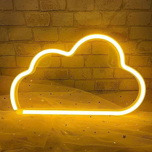 GIGIIS LED Wolke Neon Schild Warmweiße LED-Cloud-Sign Süße Wolke Leuchtreklame Hell Hängende Neonlicht für Weihnachten Geburtstag Wohnzimmer Hochzeitsfest Dekoration