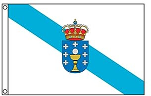 Stormflag Bandera GALICIA 3x5ft/90x150cm Bandera de Galicia poliéster 90g/m2, 2 ojales de metal costura doble con ojal