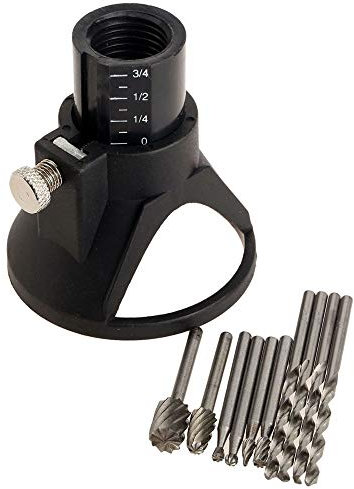 Rotary Multi Tool Cutting Guide Router Attachment Kit HSS Router Drill Bit