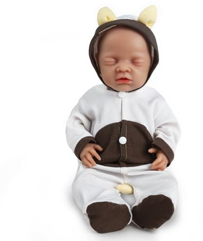 Vollence 46 cm Bébé Reborn en Silicone Mignon avec Fonction de Sommeil - Un Cadeau attentionné pour Les Enfants à l'occasion de Noël ou de Leur Anniversaire - Fille