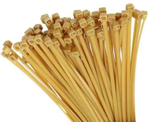 Mini Skater 6 Inch Multi-Color Multi-Purpose Heavy Duty Nylon Zip Cable Ties (200, Gold)