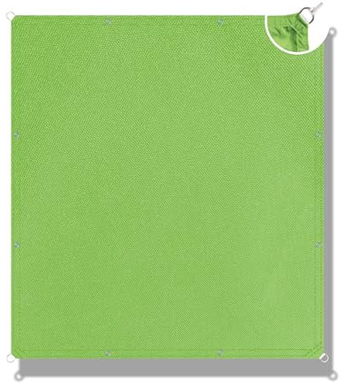 Sonnensegel Wasserdicht Quadratisch 350x350cm Balkon Sonnenschutz Sonnensegel Sonnenschutz UV Schutz Windschutz Markise Balkon für Balkon Terrasse Garten －Gras-Grün