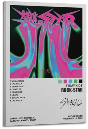 Zamm Stray Kids Album Rock ()-STAR Poster Wandkunst Leinwand Gemälde Wohnzimmer Schlafzimmer Zuhause Dekoration Büro Wandposter Fitnessstudio Kunst Malerei 30 x 45 cm