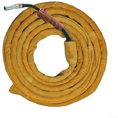 Zoegneer Zweilagige Leder-Tig-Abdeckung schützt das Kabel, einfach zu falten und zu verstauen, gelbe Farbe (10 m)