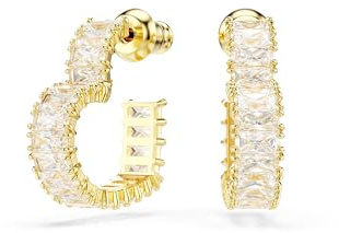 Matrix Pierced Earrings Heart Gold shiny White - P_130929, One Size, Rose Gold