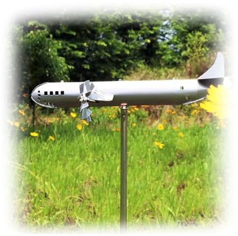 B-29 Super Fortress Flugzeug, Metall Windmuehle, Gartendekoration, Windfaenger Garten, füR Garten, Terrasse, Rasen, Landschaftsdekoration Im Innenhof