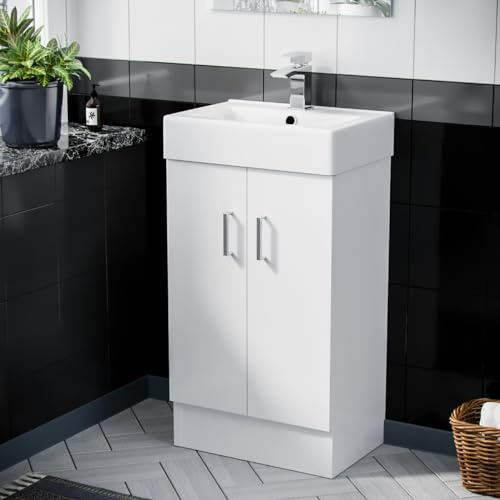Nes Home 450mm White Basin Sink Vanity Cabinet Unit Bathroom Furniture