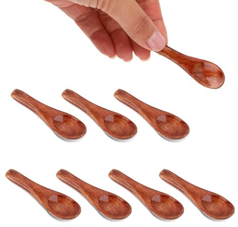 8Stück Gewürzlöffel Mini,Holzlöffel Klein Mini Holzlöffel für Gewürze Gewürzlöffel Klein Holz Teelöffel Salzlöffel Servierlöffel zum Kochen Von Gewürzen für Dessertlöffel Zuckerlöffel Marmelade Kaffee