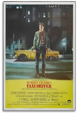 GEENUM Filmposter Taxi Driver 1976, Vintage-Kunst-Cover, Raumdekoration, ästhetisch für Schlafzimmer, Wohnzimmer, Wände, ästhetisches Poster, 40 x 60 cm, ungerahmt