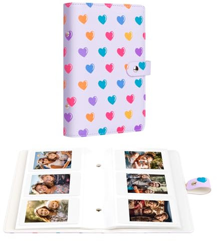 156 Fotoalbum für Instax Mini Film (54 x 86 mm), 2x3 Zoll Bilderbuch Passend für Polaroid Zink und HP Sprocket Instant Photo Papier,K-pop Fotokarten (Lila)