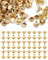 TPZORJX 100 Sets Runde Kappen Ledernieten- 6 mm Doppelt Kappe Nieten Röhrenförmige Niete Metall Schnellniete zum Nähen, Lederhandwerk, für DIY-Projekte (Gold)