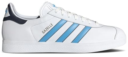 adidas Men's Gazelle Sneakers, Cloud White/Semi Blue Burst/Night Indigo, 13