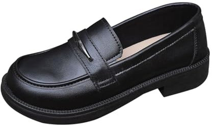 Generico Francesine Donna Basse Francesine Platform Donna Scarpe da Donna con Tacco Basso in Morbida Pelle Primaverile e Autunnale, comode da pendolarismo, con Scarpe Nere Donna Eleganti (Black, 39)