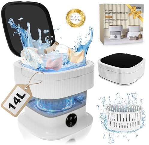 Mini Machine à Laver Camping, 16L Machine a Laver Portable, Lave Linge Manuel, Machine a Laver Camping, Mini Mave Linge, Mini Washing Machine pour Sous-vêtements Chaussettes Camping (Super Propre)