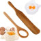 2Pcs Wooden Danish Dough Whisk, Heatproof Bread Whisking Tool, Dutch Dough Whisk, Long Bread Dough Whisk Spatula Hand Easy Whisk Baking Bread Accessories for Sourdough Bread, Pastry, Pizza, Eggs