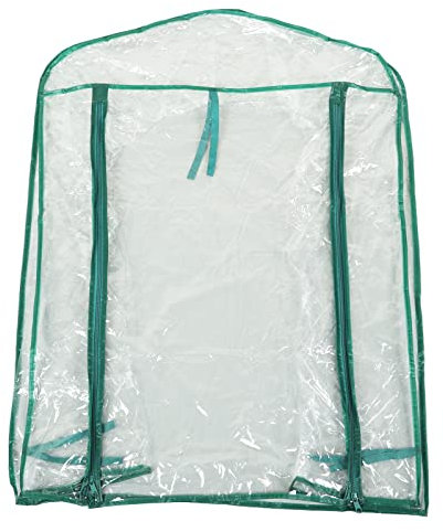 HAOHIZE 2 Tiers Mini Greenhouse Replacement Cover, Transparent PVC Plant Green House, Clear Plastic Plant Gardening, Small Greenhouse Cover, 27 x 19 x 36 Inch (No Shelf)