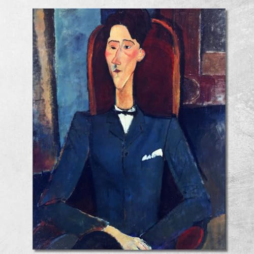 Portrait von Jean Cocteau Amedeo Modigliani, amd54, Bild auf Leinwand, Fine Art, gerahmt, fertig zum Aufhängen, hochwertig, 150 x 120 cm