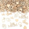 Kayqbonke 120 Stk Hochzeit Konfetti Holz, 6 Formen Streudeko Hochzeit, Just Married Hochzeit deko, Herz Hochzeitsdekoratio, Holzherz Confetti Holz Deko für Hochzeit Verlobbung Valentinstag