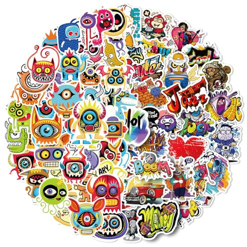 100Stk Monster Aufkleber, Kinder Aufkleber Set, Street Graffiti Aufkleber, Gepäck Skateboard Laptop Gitarre