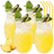 Lot de 4 verres à cocktail de 480 ml : verres à ananas avec 4 pailles, verres à cocktail transparents avec relief ananas, verres à cocktail pour la famille, le camping, le bar